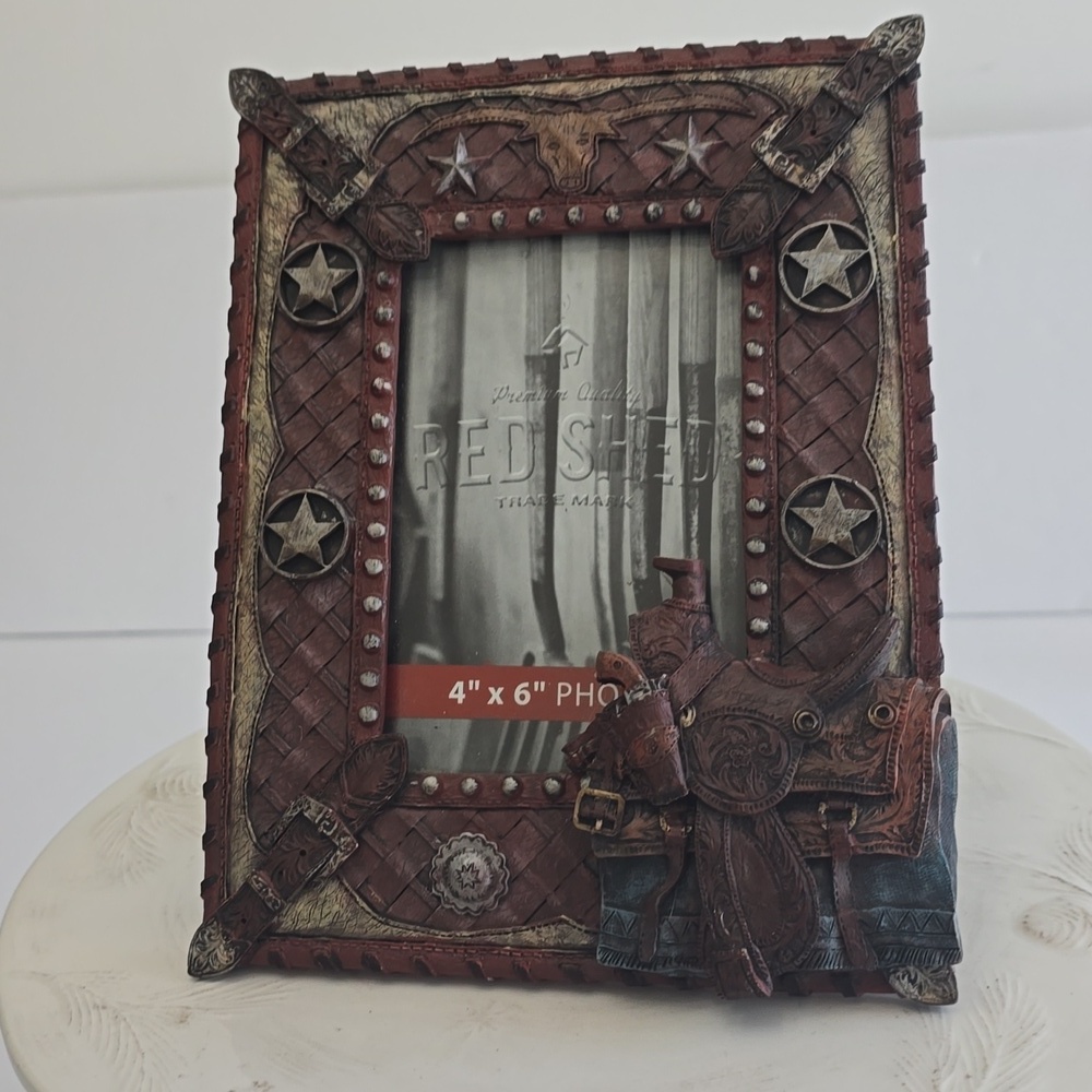 Red Shed Western Cowboy Rustic Picture Photo Frame 4x6